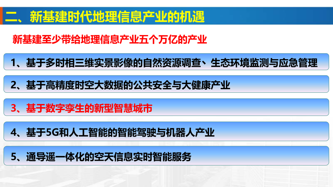 新基建時(shí)代地理信息產(chǎn)業(yè)的機(jī)遇與挑戰(zhàn)