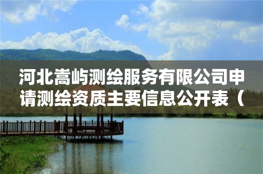 河北嵩嶼測繪服務有限公司申請測繪資質主要信息公開表（試行）