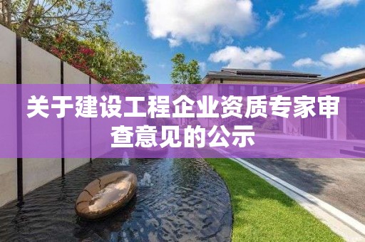 關(guān)于建設(shè)工程企業(yè)資質(zhì)專(zhuān)家審查意見(jiàn)的公示