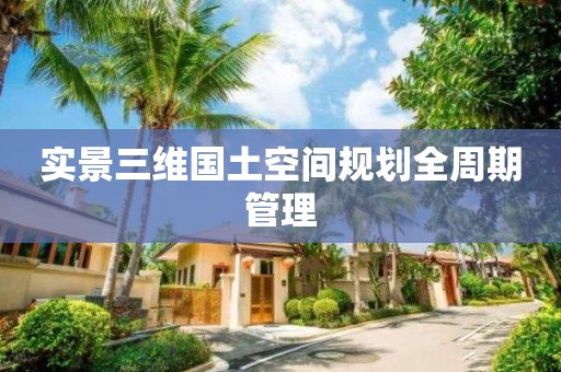 實景三維國土空間規(guī)劃全周期管理