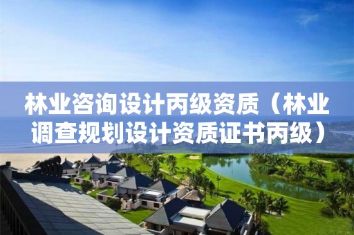 林業咨詢設計丙級資質（林業調查規劃設計資質證書丙級）