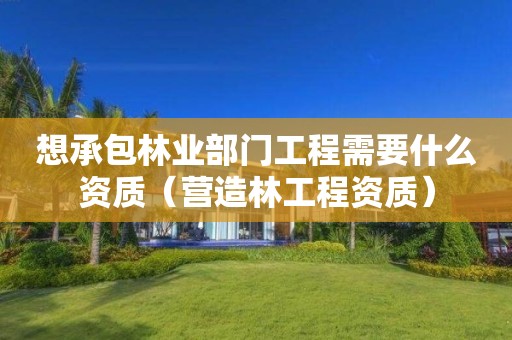 想承包林業(yè)部門工程需要什么資質(zhì)（營造林工程資質(zhì)）