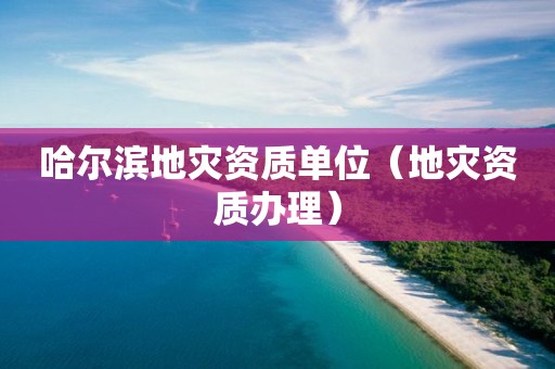 哈爾濱地災(zāi)資質(zhì)單位（地災(zāi)資質(zhì)辦理）