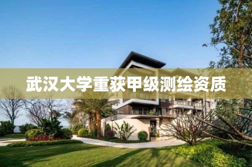 武漢大學(xué)重獲甲級測繪資質(zhì)