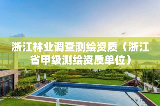 浙江林業(yè)調(diào)查測(cè)繪資質(zhì)（浙江省甲級(jí)測(cè)繪資質(zhì)單位）
