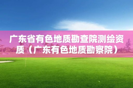 廣東省有色地質(zhì)勘查院測繪資質(zhì)（廣東有色地質(zhì)勘察院）