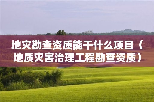 地災勘查資質能干什么項目（地質災害治理工程勘查資質）