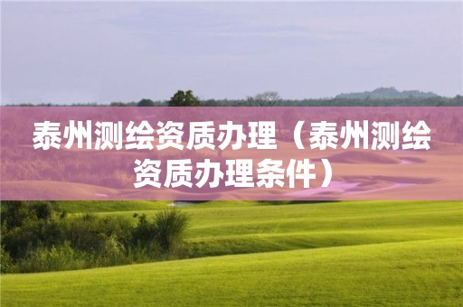泰州測繪資質辦理（泰州測繪資質辦理條件）