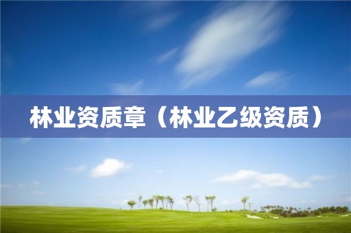 林業(yè)資質(zhì)章（林業(yè)乙級(jí)資質(zhì)）