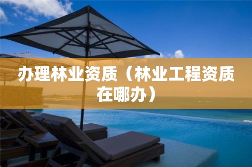 辦理林業(yè)資質(zhì)（林業(yè)工程資質(zhì)在哪辦）