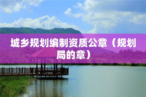 城鄉(xiāng)規(guī)劃編制資質(zhì)公章（規(guī)劃局的章）