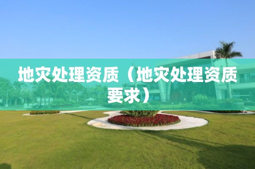 地災(zāi)處理資質(zhì)（地災(zāi)處理資質(zhì)要求）