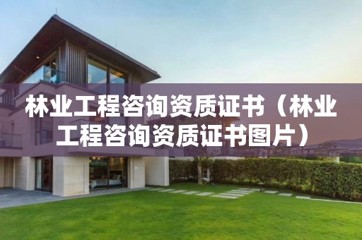 林業工程咨詢資質證書（林業工程咨詢資質證書圖片）