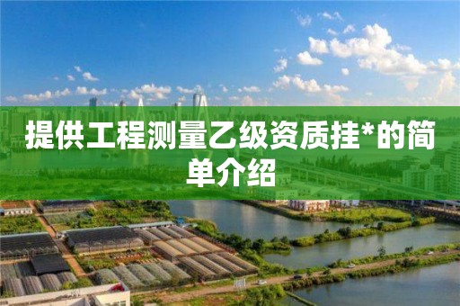 提供工程測(cè)量乙級(jí)資質(zhì)掛*的簡(jiǎn)單介紹