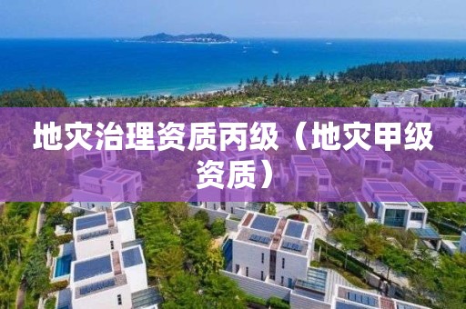 地災治理資質丙級（地災甲級資質）