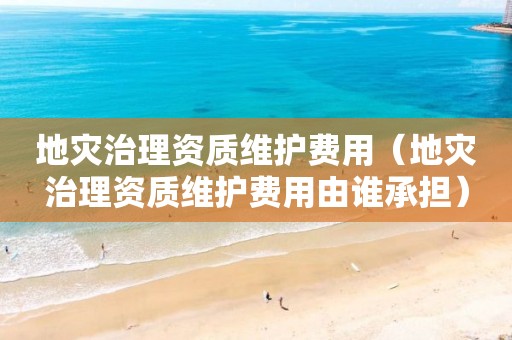 地災(zāi)治理資質(zhì)維護(hù)費(fèi)用（地災(zāi)治理資質(zhì)維護(hù)費(fèi)用由誰(shuí)承擔(dān)）