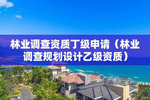 林業(yè)調(diào)查資質(zhì)丁級(jí)申請(qǐng)（林業(yè)調(diào)查規(guī)劃設(shè)計(jì)乙級(jí)資質(zhì)）