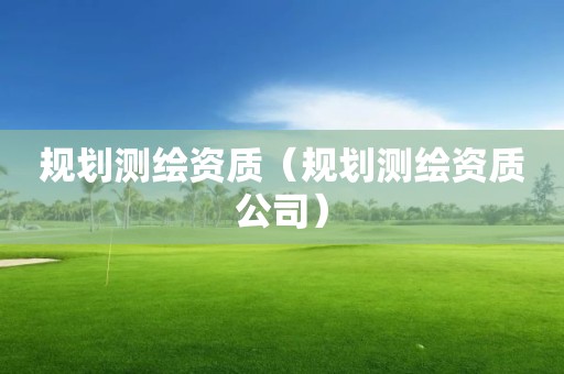 規(guī)劃測繪資質(zhì)（規(guī)劃測繪資質(zhì)公司）