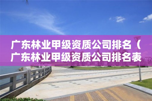 廣東林業(yè)甲級資質公司排名（廣東林業(yè)甲級資質公司排名表）