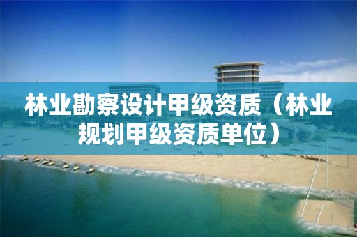 林業(yè)勘察設(shè)計(jì)甲級資質(zhì)（林業(yè)規(guī)劃甲級資質(zhì)單位）