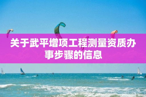 關于武平增項工程測量資質辦事步驟的信息