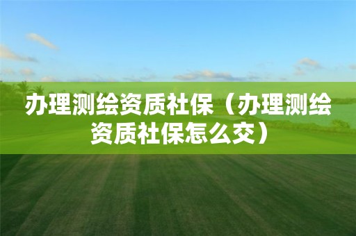 辦理測繪資質(zhì)社保（辦理測繪資質(zhì)社保怎么交）
