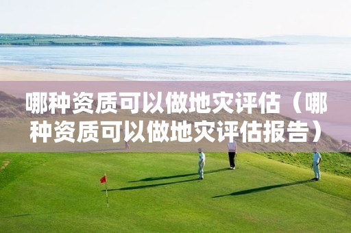 哪種資質(zhì)可以做地災(zāi)評估（哪種資質(zhì)可以做地災(zāi)評估報告）