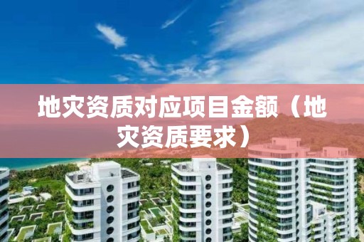 地災資質對應項目金額（地災資質要求）