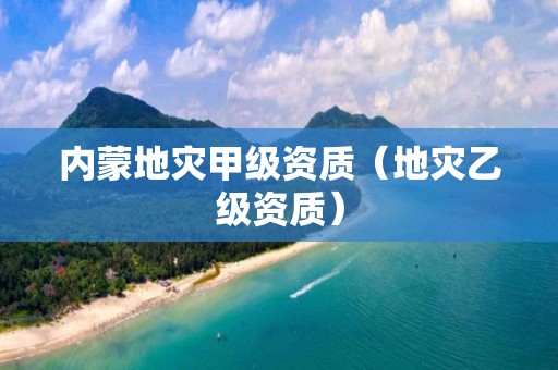 內蒙地災甲級資質（地災乙級資質）