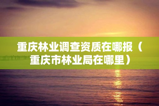 重慶林業(yè)調(diào)查資質(zhì)在哪報(bào)（重慶市林業(yè)局在哪里）