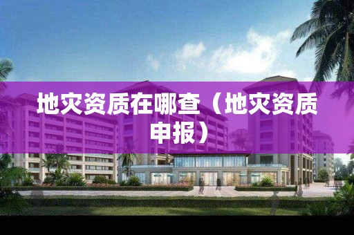 地災資質在哪查（地災資質申報）