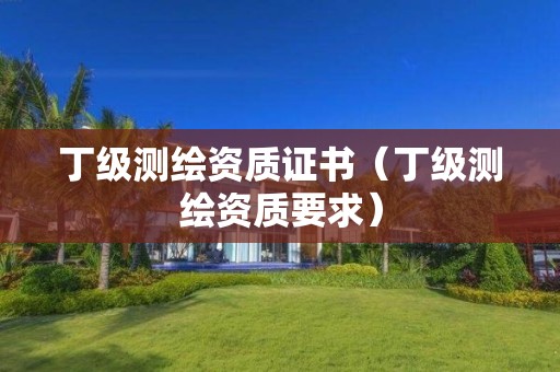 丁級測繪資質證書（丁級測繪資質要求）